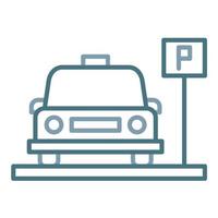 Parking Line Two Color Icon vector