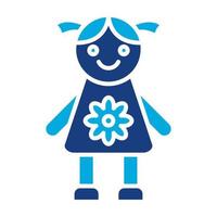 Doll Glyph Two Color Icon vector