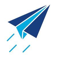 Paper Plane Glyph Two Color Icon vector