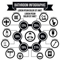 Bathroom infographic, simple style vector