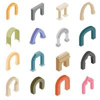 Arch set icons vector