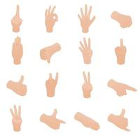 Hand set in isometric 3d style vector