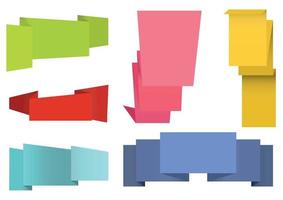 conjunto de etiquetas de origami vector