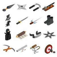 Ninja isometric 3d icon vector