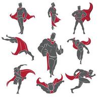 conjunto de cómics de superhéroes vector