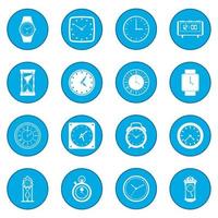 Clocks icon blue vector