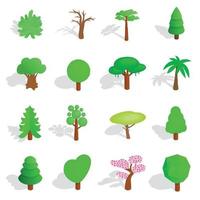 Tree icons set vector