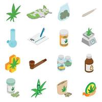 Medical marijuana icons vector