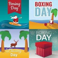 Boxing day banner set, cartoon style