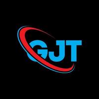 logotipo de gjt. carta gjt. diseño del logotipo de la letra gjt. Logotipo de iniciales gjt vinculado con círculo y logotipo de monograma en mayúsculas. tipografía gjt para tecnología, negocios y marca inmobiliaria. vector