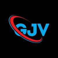 GJV logo. GJV letter. GJV letter logo design. Initials GJV logo linked with circle and uppercase monogram logo. GJV typography for technology, business and real estate brand. vector