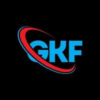 GKF logo. GKF letter. GKF letter logo design. Initials GKF logo linked with circle and uppercase monogram logo. GKF typography for technology, business and real estate brand. vector