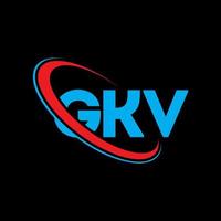 GKV logo. GKV letter. GKV letter logo design. Initials GKV logo linked with circle and uppercase monogram logo. GKV typography for technology, business and real estate brand. vector