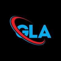 GLA logo. GLA letter. GLA letter logo design. Initials GLA logo linked with circle and uppercase monogram logo. GLA typography for technology, business and real estate brand. vector