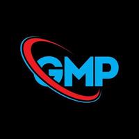 logotipo de gpm. carta gmp. diseño del logotipo de la letra gmp. logotipo de iniciales gmp vinculado con círculo y logotipo de monograma en mayúsculas. tipografía gmp para tecnología, negocios y marca inmobiliaria. vector