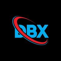 DBX logo. DBX letter. DBX letter logo design. Initials DBX logo linked with circle and uppercase monogram logo. DBX typography for technology, business and real estate brand. vector