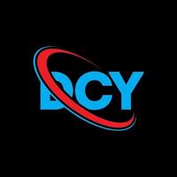 logotipo de dcy. letra dcy. diseño del logotipo de la letra dcy. logotipo de las iniciales dcy vinculado con el círculo y el logotipo del monograma en mayúsculas. tipografía dcy para tecnología, negocios y marca inmobiliaria. vector