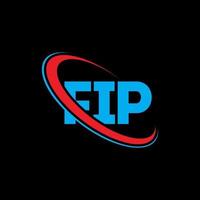 logotipo de fip. carta fip. diseño de logotipo de letra fip. logotipo de iniciales fip vinculado con círculo y logotipo de monograma en mayúsculas. tipografía fip para tecnología, negocios y marca inmobiliaria. vector