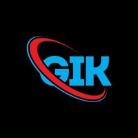 GIK logo. GIK letter. GIK letter logo design. Initials GIK logo linked with circle and uppercase monogram logo. GIK typography for technology, business and real estate brand. vector