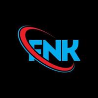 FNK logo. FNK letter. FNK letter logo design. Initials FNK logo linked with circle and uppercase monogram logo. FNK typography for technology, business and real estate brand. vector