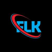 logotipo de flk. carta flk. diseño de logotipo de letra flk. logotipo de flk de iniciales vinculado con círculo y logotipo de monograma en mayúsculas. tipografía flk para tecnología, negocios y marca inmobiliaria. vector