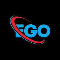 logotipo del ego. carta del ego. diseño del logotipo de la letra del ego. logotipo de ego de iniciales vinculado con círculo y logotipo de monograma en mayúsculas. tipografía de ego para tecnología, negocios y marca inmobiliaria. vector