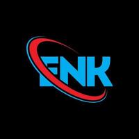 logotipo de enk. carta enk. diseño del logotipo de la letra enk. Logotipo de iniciales enk vinculado con círculo y logotipo de monograma en mayúsculas. tipografía enk para tecnología, negocios y marca inmobiliaria. vector