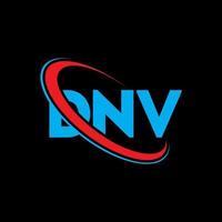 DNV logo. DNV letter. DNV letter logo design. Initials DNV logo linked with circle and uppercase monogram logo. DNV typography for technology, business and real estate brand. vector