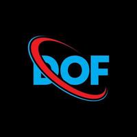 logotipo dof. letra dof. diseño de logotipo de letra dof. Logotipo de iniciales dof vinculado con círculo y logotipo de monograma en mayúsculas. dof tipografía para tecnología, negocios y marca inmobiliaria. vector
