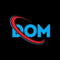 logotipo de dom. letra dom. diseño del logotipo de la letra dom. logotipo de las iniciales dom vinculado con el círculo y el logotipo del monograma en mayúsculas. tipografía dom para tecnología, negocios y marca inmobiliaria. vector