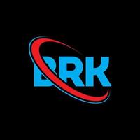 BRK logo. BRK letter. BRK letter logo design. Initials BRK logo linked with circle and uppercase monogram logo. BRK typography for technology, business and real estate brand. vector