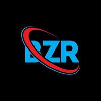 logotipo de bzr. letra bzr. diseño del logotipo de la letra bzr. logotipo de bzr iniciales vinculado con círculo y logotipo de monograma en mayúsculas. tipografía bzr para tecnología, negocios y marca inmobiliaria. vector