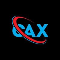 logotipo de cax. carta cax. diseño del logotipo de la letra cax. logotipo de cax de iniciales vinculado con círculo y logotipo de monograma en mayúsculas. tipografía cax para tecnología, negocios y marca inmobiliaria. vector