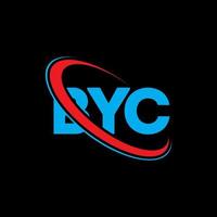 logotipo de byc. carta byc. diseño del logotipo de la letra byc. logotipo de las iniciales byc vinculado con un círculo y un logotipo de monograma en mayúsculas. tipografía byc para tecnología, negocios y marca inmobiliaria. vector