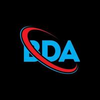 BDA logo. BDA letter. BDA letter logo design. Initials BDA logo linked with circle and uppercase monogram logo. BDA typography for technology, business and real estate brand. vector