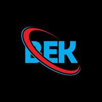 logotipo de Bek. carta bek. diseño del logotipo de la letra bek. Logotipo de iniciales bek vinculado con círculo y logotipo de monograma en mayúsculas. tipografía bek para tecnología, negocios y marca inmobiliaria. vector