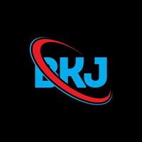 logotipo de bkj. letra bkj. diseño del logotipo de la letra bkj. logotipo de bkj iniciales vinculado con círculo y logotipo de monograma en mayúsculas. tipografía bkj para tecnología, negocios y marca inmobiliaria. vector