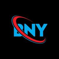 logotipo de bny. carta bny. diseño de logotipo de letra bny. logotipo de bny iniciales vinculado con círculo y logotipo de monograma en mayúsculas. tipografía bny para tecnología, negocios y marca inmobiliaria. vector