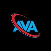 logotipo de Ava. letra av. diseño del logotipo de la letra ava. Logotipo de las iniciales Ava vinculado con un círculo y un logotipo de monograma en mayúsculas. tipografía ava para tecnología, negocios y marca inmobiliaria. vector