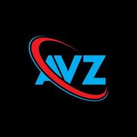 logotipo avz. letra avz. diseño del logotipo de la letra avz. logotipo de iniciales avz vinculado con círculo y logotipo de monograma en mayúsculas. tipografía avz para tecnología, negocios y marca inmobiliaria. vector