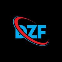 DZF logo. DZF letter. DZF letter logo design. Initials DZF logo linked with circle and uppercase monogram logo. DZF typography for technology, business and real estate brand. vector