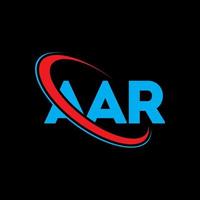 logotipo de ar. carta aar. diseño del logotipo de la letra aar. logotipo inicial de aar vinculado con un círculo y un logotipo de monograma en mayúsculas. tipografía aar para tecnología, negocios y marca inmobiliaria. vector