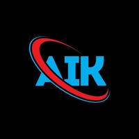 AIK logo. AIK letter. AIK letter logo design. Initials AIK logo linked with circle and uppercase monogram logo. AIK typography for technology, business and real estate brand. vector