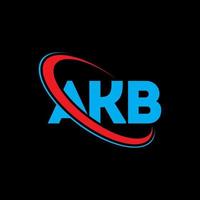 logotipo de akb. letra akb. diseño del logotipo de la letra akb. logotipo de las iniciales akb vinculado con un círculo y un logotipo de monograma en mayúsculas. tipografía akb para tecnología, negocios y marca inmobiliaria. vector