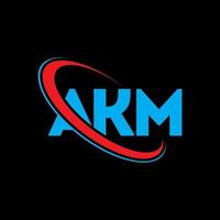 AKM logo. AKM letter. AKM letter logo design. Initials AKM logo linked with circle and uppercase monogram logo. AKM typography for technology, business and real estate brand. vector