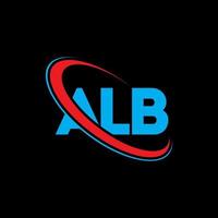 logotipo de alba. letra de alba. diseño del logotipo de la letra alb. logotipo de iniciales alb vinculado con círculo y logotipo de monograma en mayúsculas. tipografía alb para tecnología, negocios y marca inmobiliaria. vector