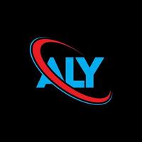 logotipo de aly. carta aly. diseño del logotipo de la letra aly. logotipo de las iniciales aly vinculado con un círculo y un logotipo de monograma en mayúsculas. tipografía aly para tecnología, negocios y marca inmobiliaria. vector