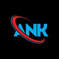 logotipo de ank una carta diseño de logotipo de letra ank. Logotipo de iniciales ank vinculado con círculo y logotipo de monograma en mayúsculas. tipografía ank para tecnología, negocios y marca inmobiliaria. vector