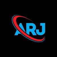 ARJ logo. ARJ letter. ARJ letter logo design. Initials ARJ logo linked with circle and uppercase monogram logo. ARJ typography for technology, business and real estate brand. vector