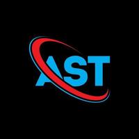 logotipo de ast. última carta. diseño de logotipo de letra ast. logotipo de iniciales ast vinculado con círculo y logotipo de monograma en mayúsculas. tipografía ast para tecnología, negocios y marca inmobiliaria. vector